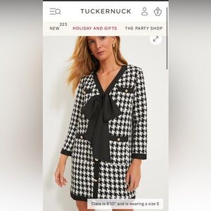 NWT Tuckernuck Pomander Place Black and White Houndstooth Coat